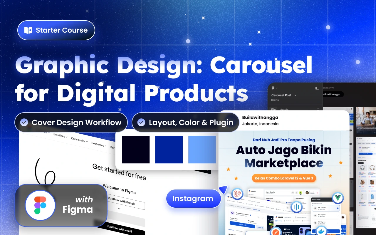 Kelas Graphic Design: Carousel for Digital Products di BuildWithAngga
